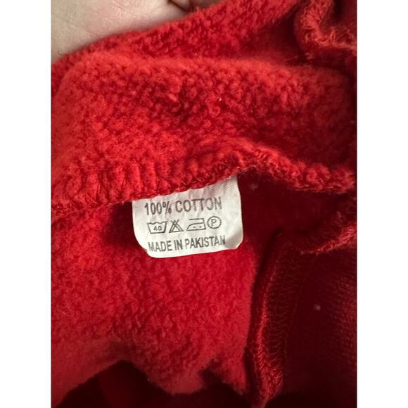 Laced Up by SNEAKGALLERY Red Chenille Patch Spellout GOAT Sweatshirt - Sz Large - Picture 4 of 5